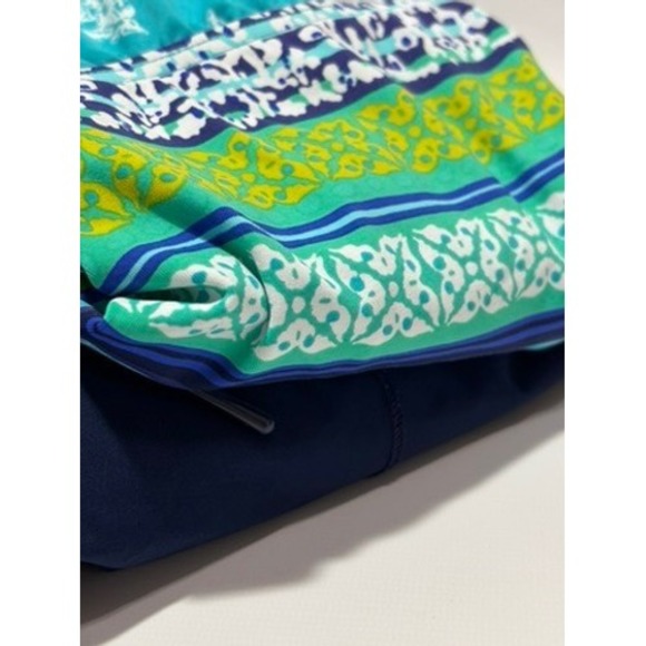 Lands End Womens Swim Tankini Top & Board Shorts Set Size 12 Blue Green Print - Picture 15 of 15
